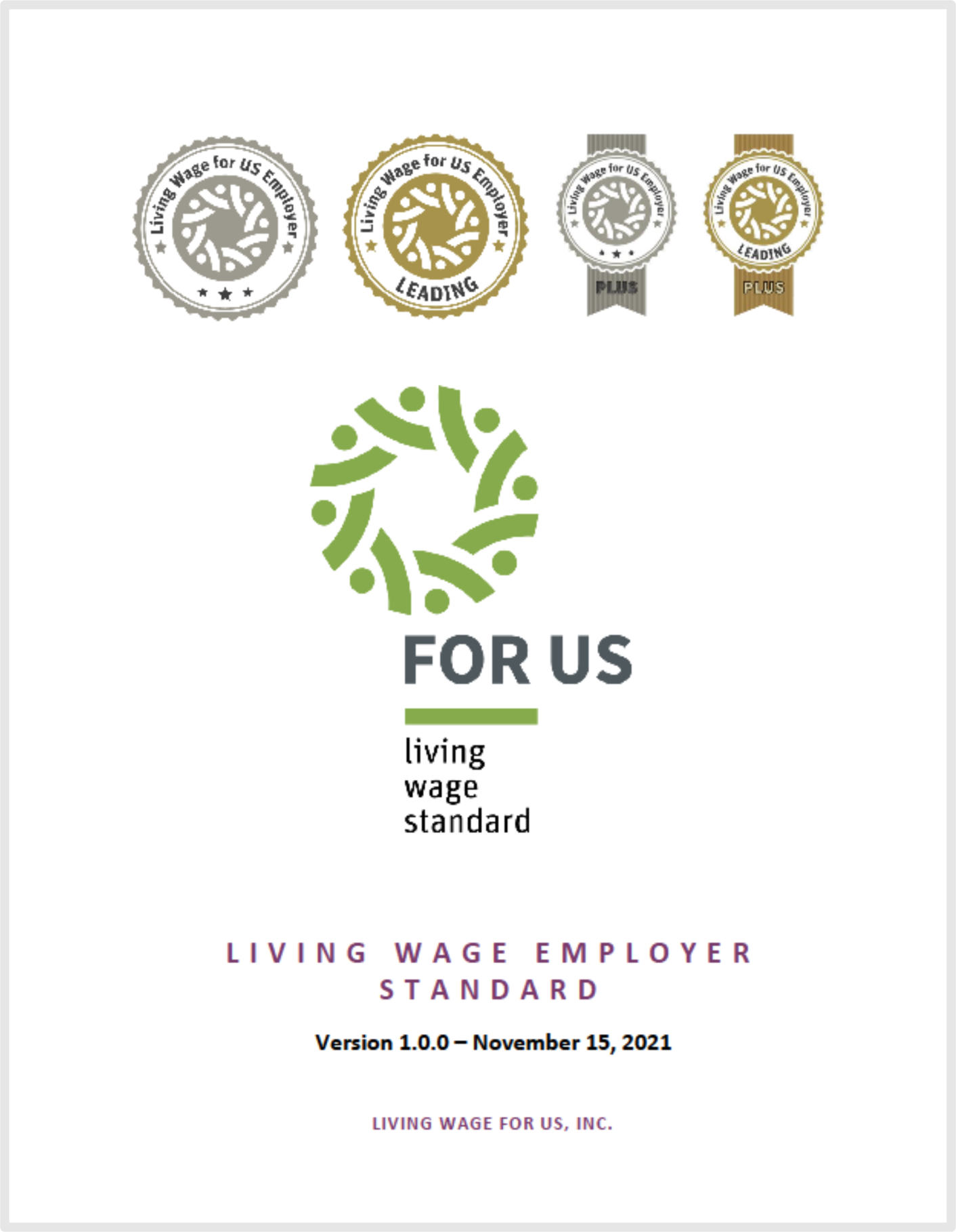 For US Living Wage Standard